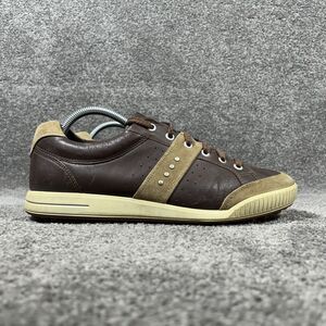Ecco Biom Street Premiere Mens Size 43 Brown Leather Spikeless Golf Shoes Used